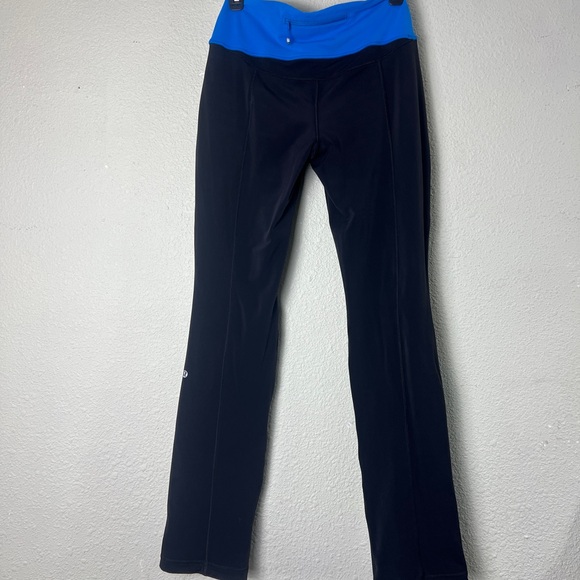 Lululemon Run: Bold In The Cold Pant Black / Beaming Blue Size 4 - Picture 14 of 16